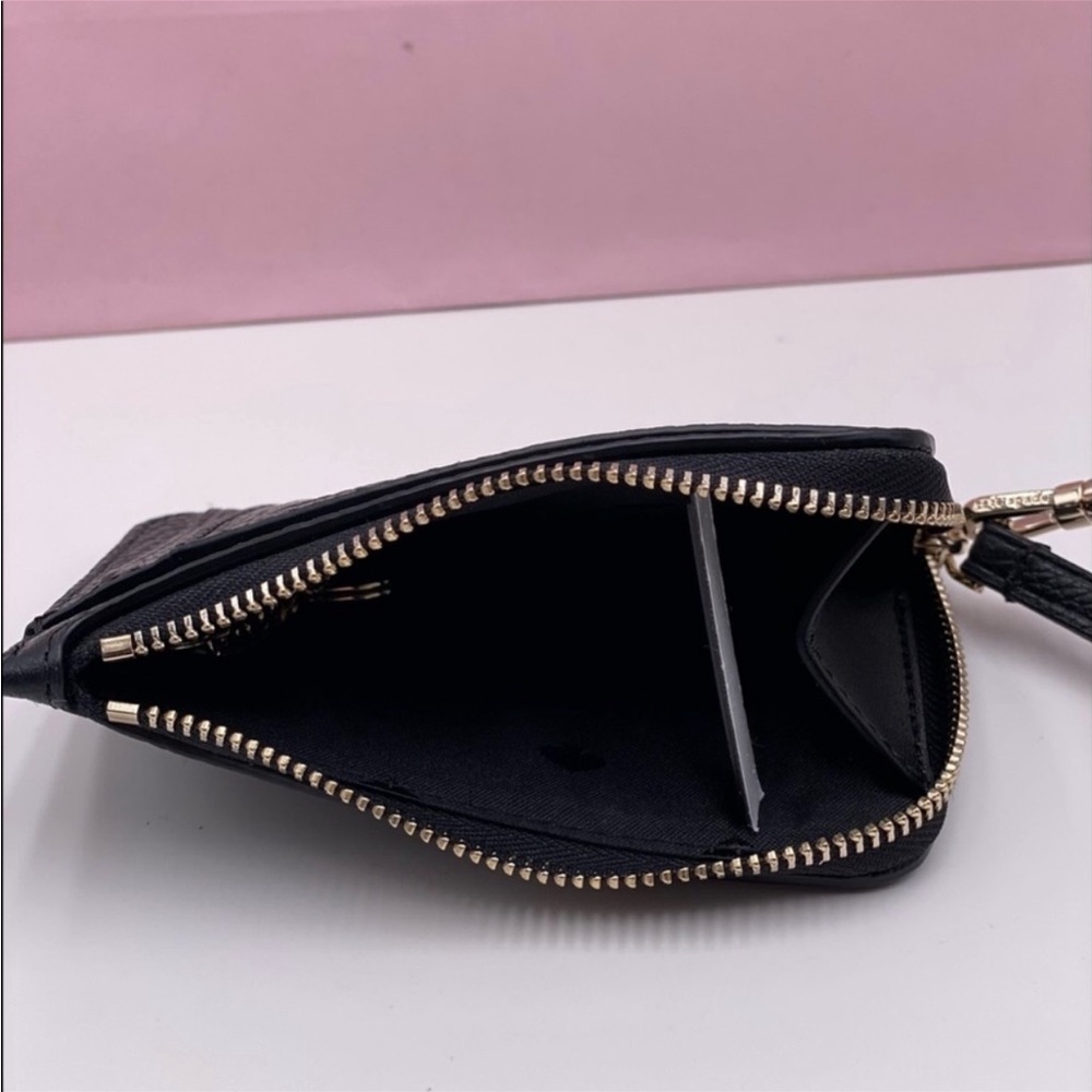 Kate Spade leila small card holder wristlet wallet black - Picture 3 of 10